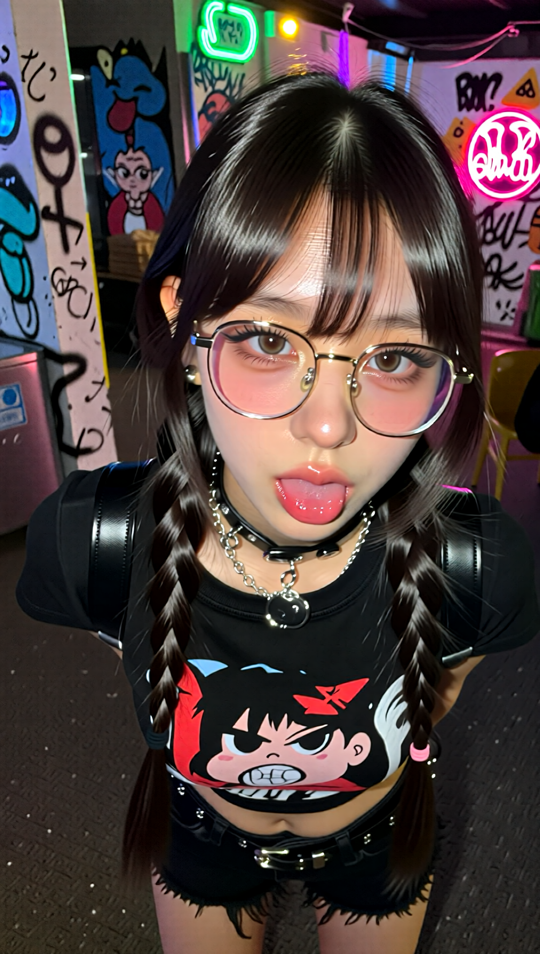 【AIエロ動画】見つめ合う度に、刺激されて…パンクスタイルの女友達との禁断の関係が始まっちゃう！