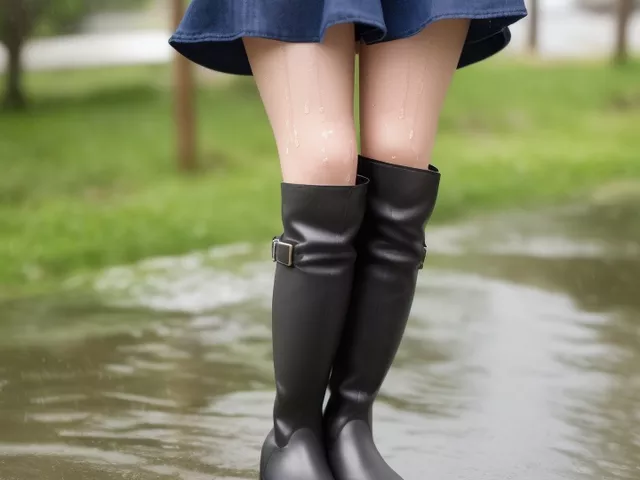 Basilmixで生成した雨の日のブーツ