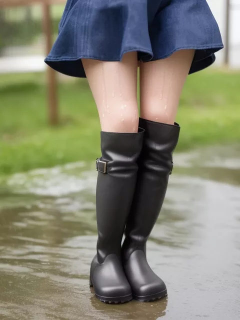 Basilmixで生成した雨の日のブーツ