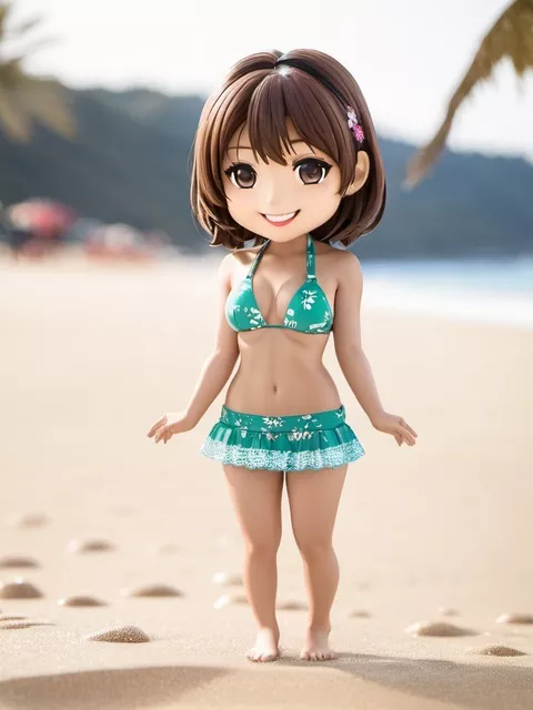 【画像】ちびキャラお姉さんの水着画像