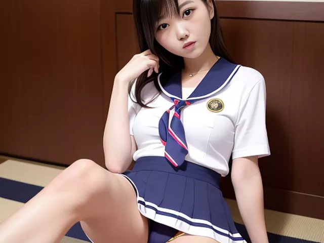 セーラー服っぽいコスのパンチラ・パンモロ画像