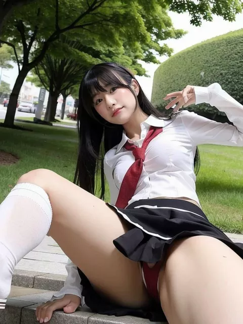 コスプレ（ってほどでもないけど）ローアングル画像