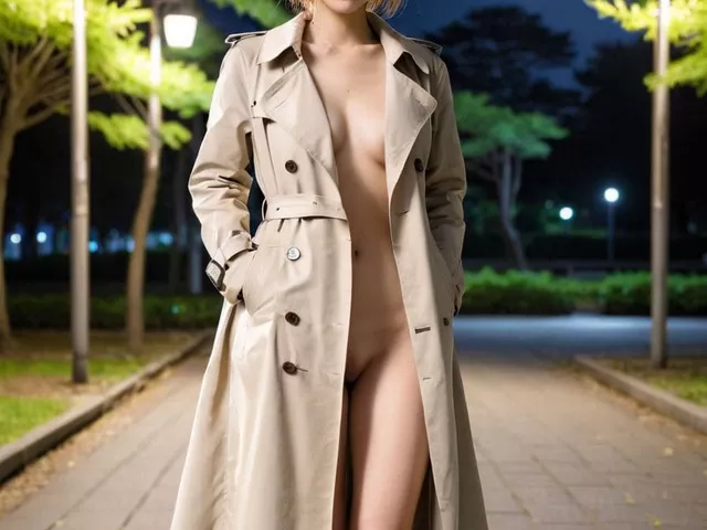 トレンチコート露出画像まとめ