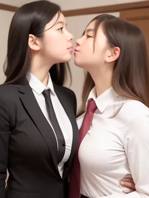gifショート動画 百合キスシーン