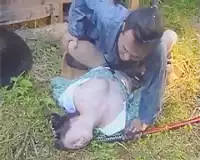 《レ●プ時代劇》女を蹂躙するポルノドラマ 通りすがりの強姦魔に犯される女 のぞき魔に夜這いレイプされる女【熟女/和服】 