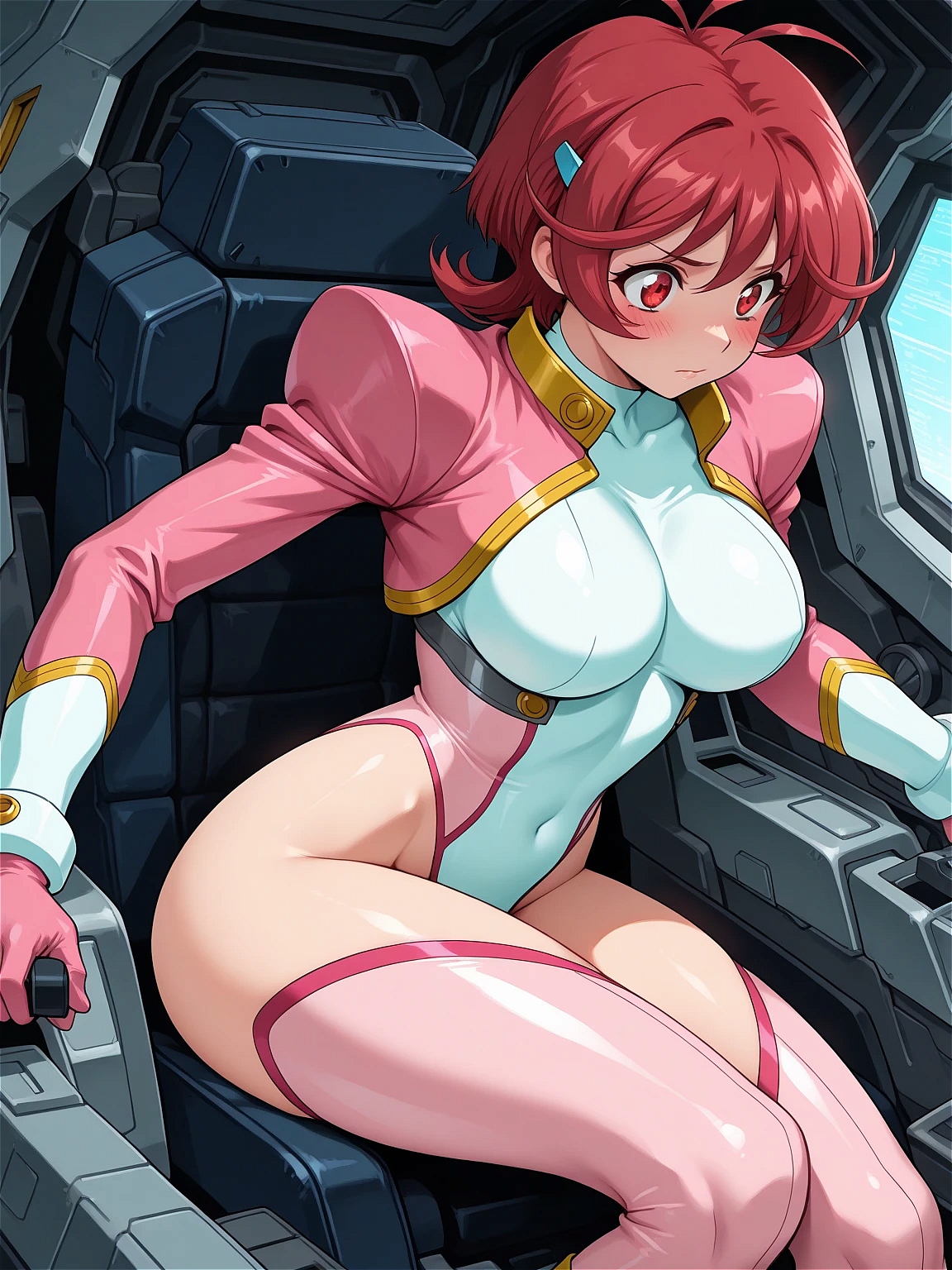 【神魂合体ゴーダンナー!!】ボディスーツ姿がエロ過ぎる葵杏奈の二次AI画像