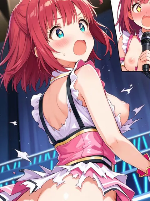 はじけるドレス！ 飛び出す乳首！ 晒されるま○こ！ 変態Pに目を付けられた悲運の美少女アイドルたちの衣装破裂ステージをブヒブヒ堪能しようぜ!!［30枚］