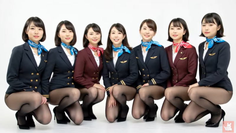 美人CAさん達が黒いストッキング姿を見せてくれたようですｗｗｗ