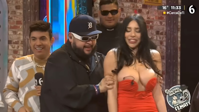 海外のテレビ番組でおっぱいポロリがあるのかないのかギリギリの映像！