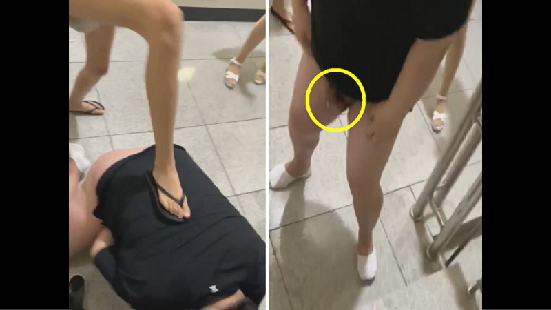 【動画】女子生徒4人に性的いじめされてる男子生徒、ガチで射精してしまいドン引かれる…