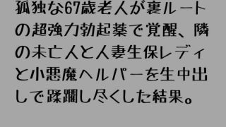 【新着同人誌】孤独な67歳老人が裏ルートの超強力勃起薬で覚醒、隣の未亡人と人妻生保レディ…