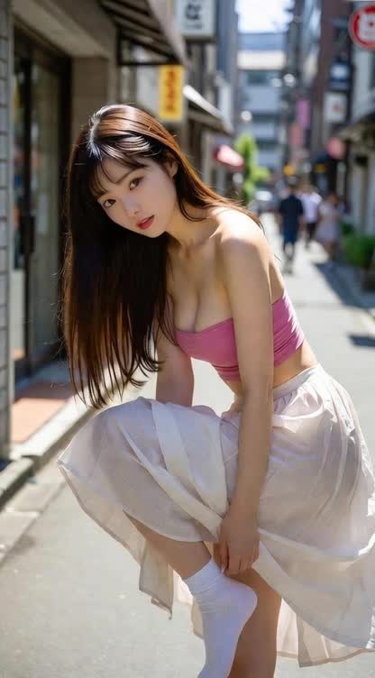 【AIえち動画】そこの変態、谷間を見てるの？舌を見てる？どっちが好き？