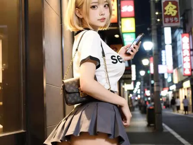 【AIえち動画】ハミ尻超ミニスカ金髪ギャル　パートナー4