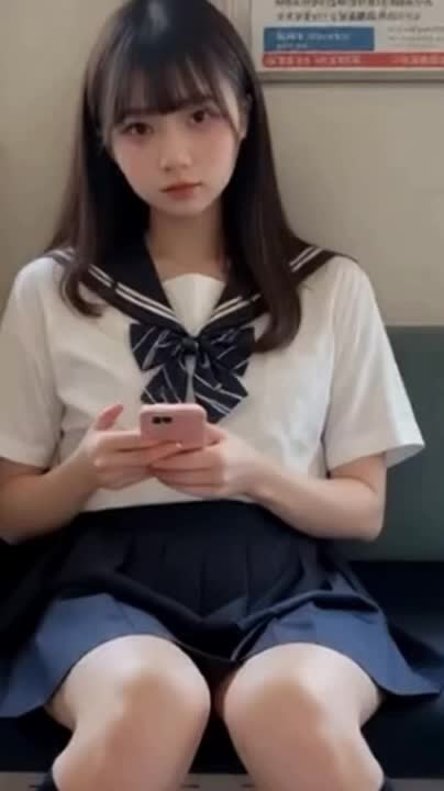 【AIえち動画】〈44秒〉JKと目が合ったのでセックス〈音声あり〉