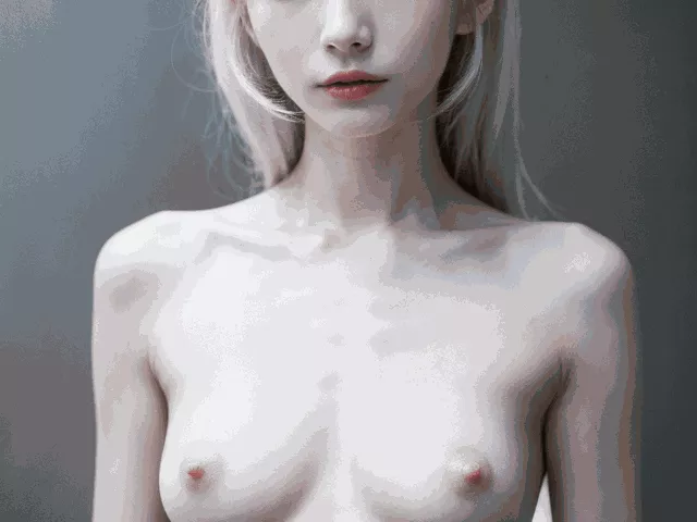 アルビノの美しい色白美女の全裸ヌード画像