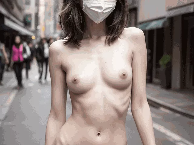マスク美女のヌード画像