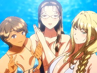 すっかり竿おじさんのデカチンの虜になったお嬢様学園の美人JKたちがバカンスで訪れたビーチで獣のようにお互いの体を求め合う野外乱交セックス XVIDEOS