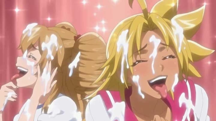 【エロアニメ】「もっとザーメンぶっかけやがれ！」汚いオジサンオチンポおしゃぶり大好き！ど変態美少女の二人の顔にたっぷりざーめんシャワー！