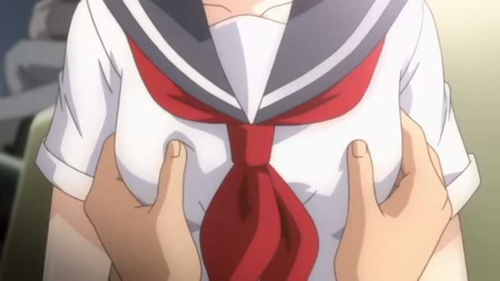 【エロアニメ】「痛かったら..遠慮せず言ってや！」真剣な顔で心配する素振りを見せて女子中●生の胸をこねくり回す悪質痴漢魔さん！