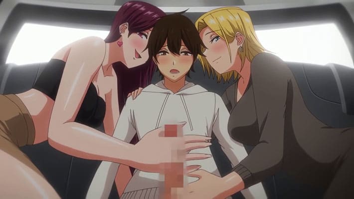 二人ともそれはダメっ！逃げ場のない車内でギャル軍団が暴走…ズボンを剥ぎ取られた男子が手コキと密着抱擁で射精管理される旅路。