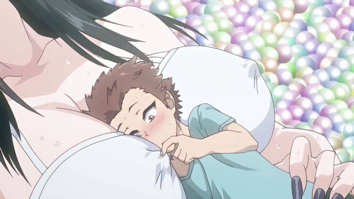 「だんだんコリコリしてきた♪」八尺様の爆乳に包まれた少年。都市伝説の恐怖は快楽へ変わりデカ乳輪とムッチリ尻に魅了される。