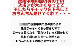【エロ同人】授業中、隣の席の男の子のズボンが大きくなってて、そしたらチャックを下ろして…