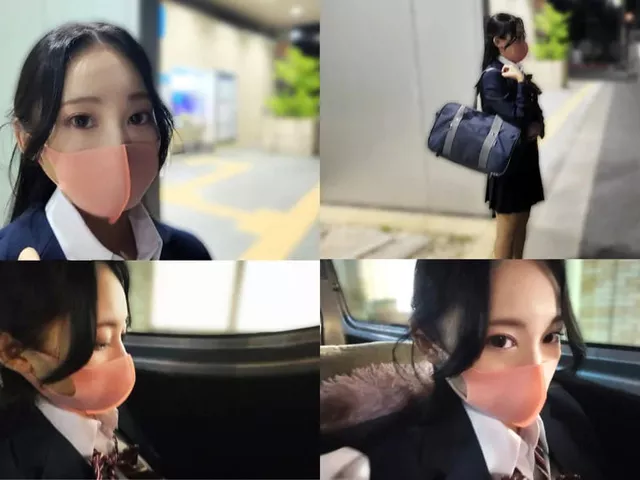 緊張している制服美少女JKへ車内でおっぱいを揉んだ後にガッツリ本番セックスで絶頂果て