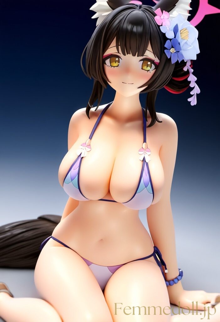 【エロ画像】ブルーアーカイブ ワカモのフィギュア風AIイラスト