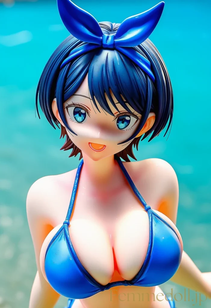 【彼女、お借りします】更科瑠夏海水着の爆乳がはみ出しプルプル誘惑【巨乳エロCG30枚】