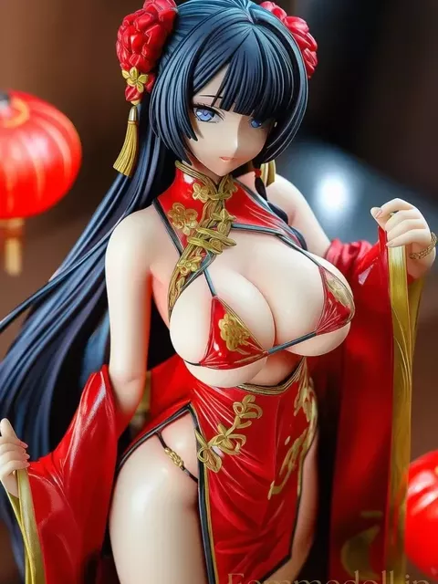 【AIエロイラスト】チャイナビキニ美女「もっと見て…」ボディライン強調で誘惑【フィギュア風42枚】