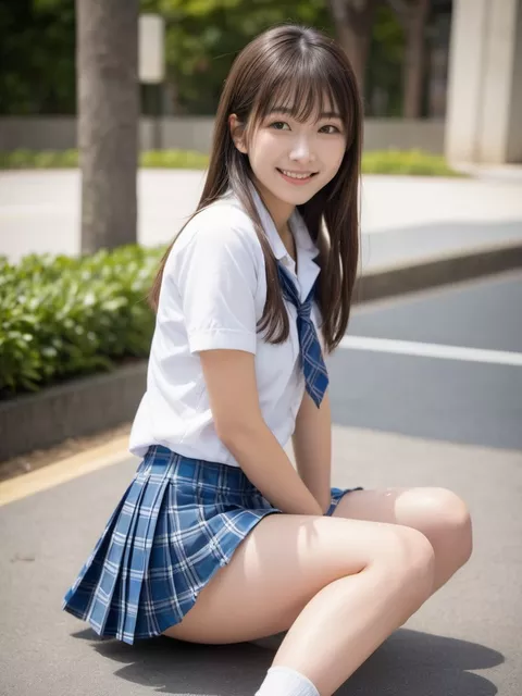 ミニスカ画像まとめ その15（青チェ編）