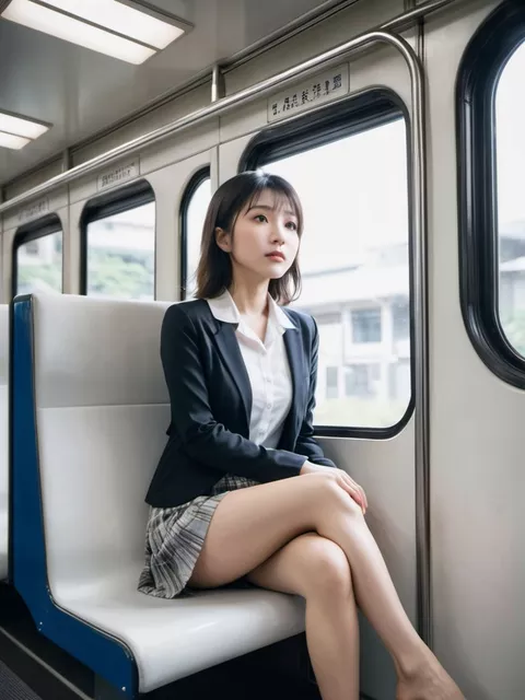 ミニスカ・ショーパン画像まとめ その49（対面電車編）