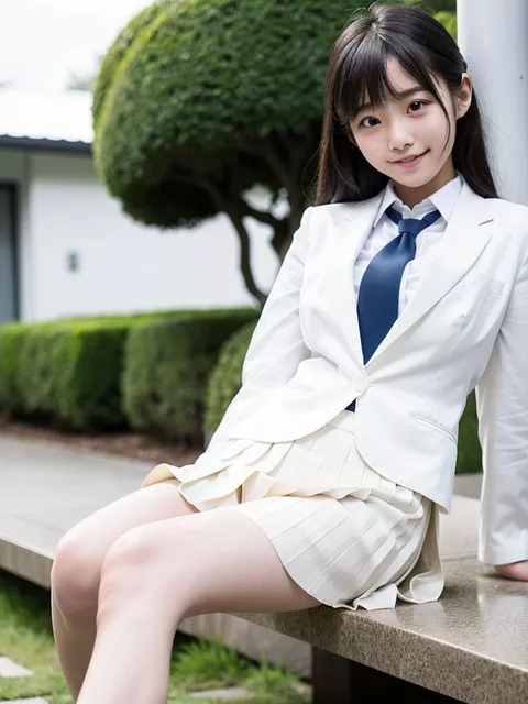 ミニスカ・ショーパン画像まとめ その51（純白ホワイト制服編）