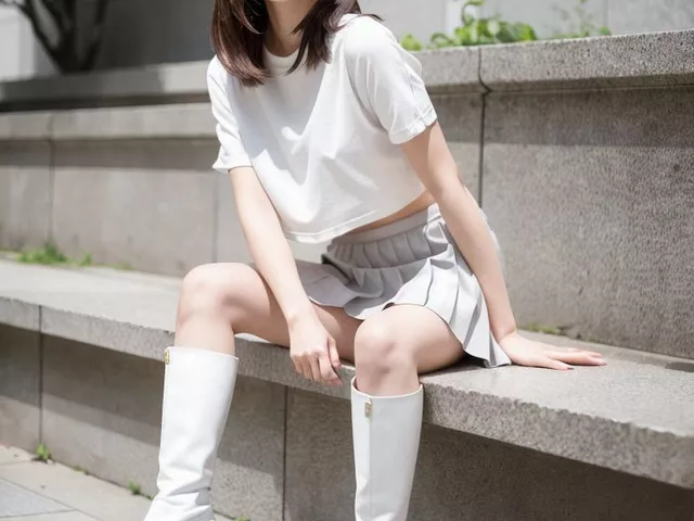 ミニスカ・ショーパン画像まとめ その54（白いロングブーツ編）