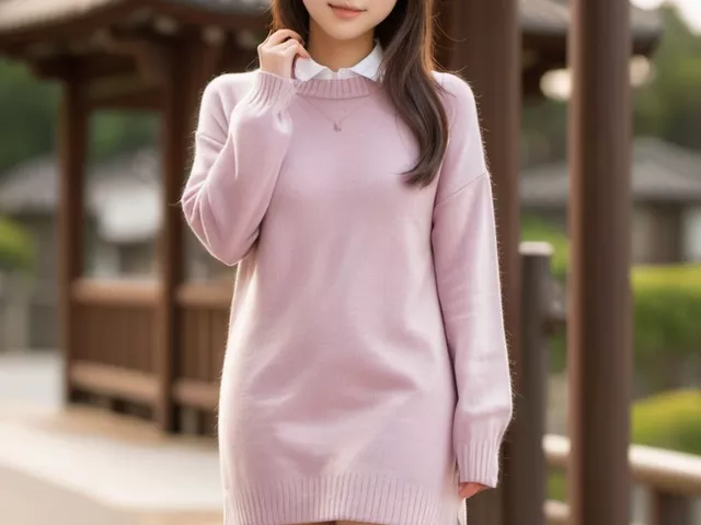 ミニスカ・ショーパン画像まとめ その56（丈長セーター編）