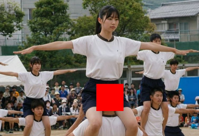 【画像】勃起不可避‼ 組体操で向きを間違えた男子の末路ｗｗｗｗｗｗｗｗｗｗｗｗｗｗｗｗ