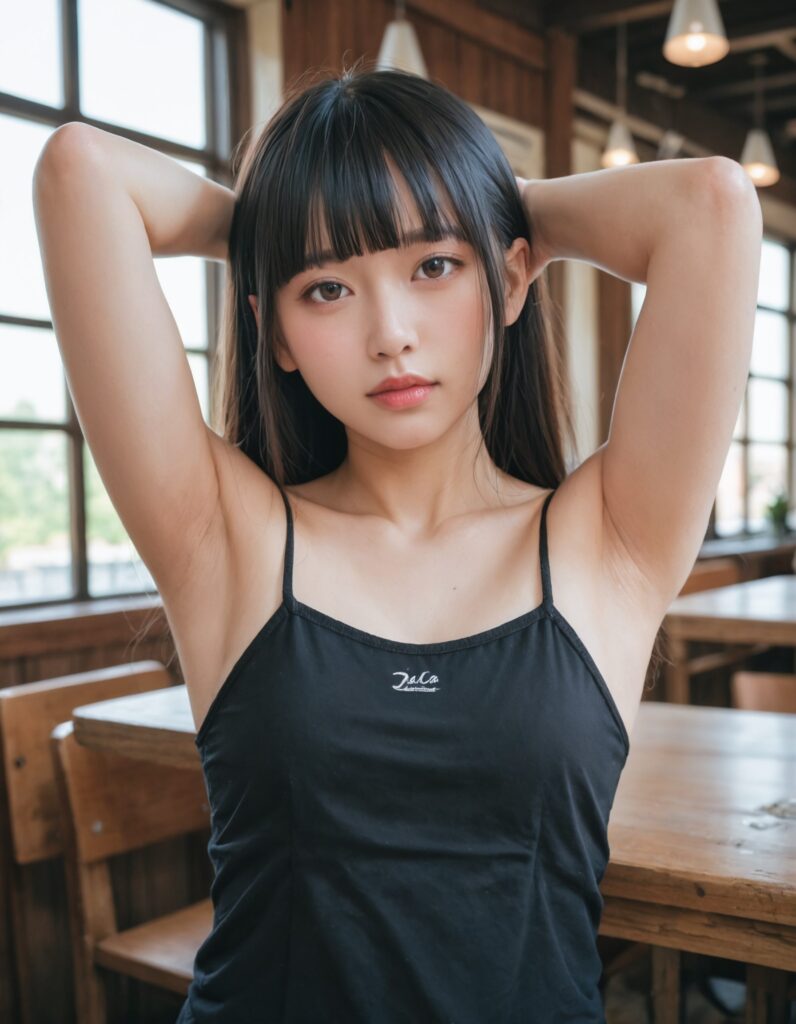 【AI腋フェチ画像】かわいいAI美女が腕を上げて腋を見せてくれる Part12