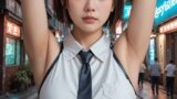 【AI腋フェチ画像】サイバーパンクと腋毛のAIお姉さんの谷間画像