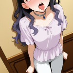 【エロ画像】グラデーション青ロング貧乳長身×アヘ顔・イキ顔_AI_アニメエロ画像