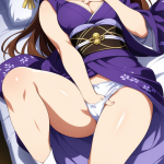 【エロ画像】茶髪ロング筋肉質×オナニー・自慰_AI_アニメエロ画像