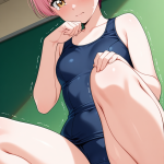 【エロ画像】桜色刈り上げショート柔らかい×バイブ責め_AI_アニメエロ画像