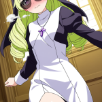 【エロ画像】ライム色ハーフアップスレンダー×美少女エロ_AI_アニメエロ画像