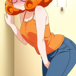 【エロ画像】オレンジアップ巨乳むっちり×オナニー・自慰_AI_アニメエロ画像