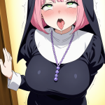 【エロ画像】ピンク髪ボブむっちり巨乳×アヘ顔・イキ顔_AI_アニメエロ画像