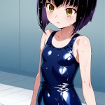 【エロ画像】マゼンタボブロリ体型×スクール水着_AI_アニメエロ画像