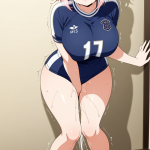 【エロ画像】桜色髪内巻きグラマラス×潮吹き_AI_アニメエロ画像