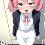 【エロ画像】桜色ロールツインテール小柄×アヘ顔・イキ顔_AI_アニメエロ画像