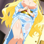 【エロ画像】金髪ウェーブロング巨乳×授乳・母乳_AI_アニメエロ画像