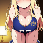 【エロ画像】グラデーションロング細身長身×パイズリ_AI_アニメエロ画像