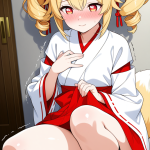 【エロ画像】水色ツインテール長身スレンダー×おしっこ・放尿_AI_アニメエロ画像